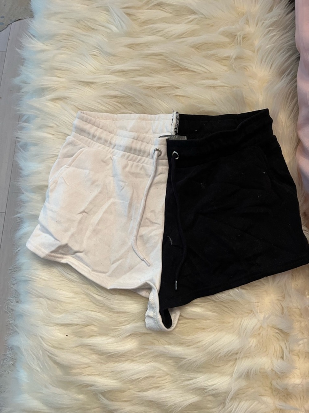 Carmar Two-Tone Drawstring Athletic Shorts - Black & White